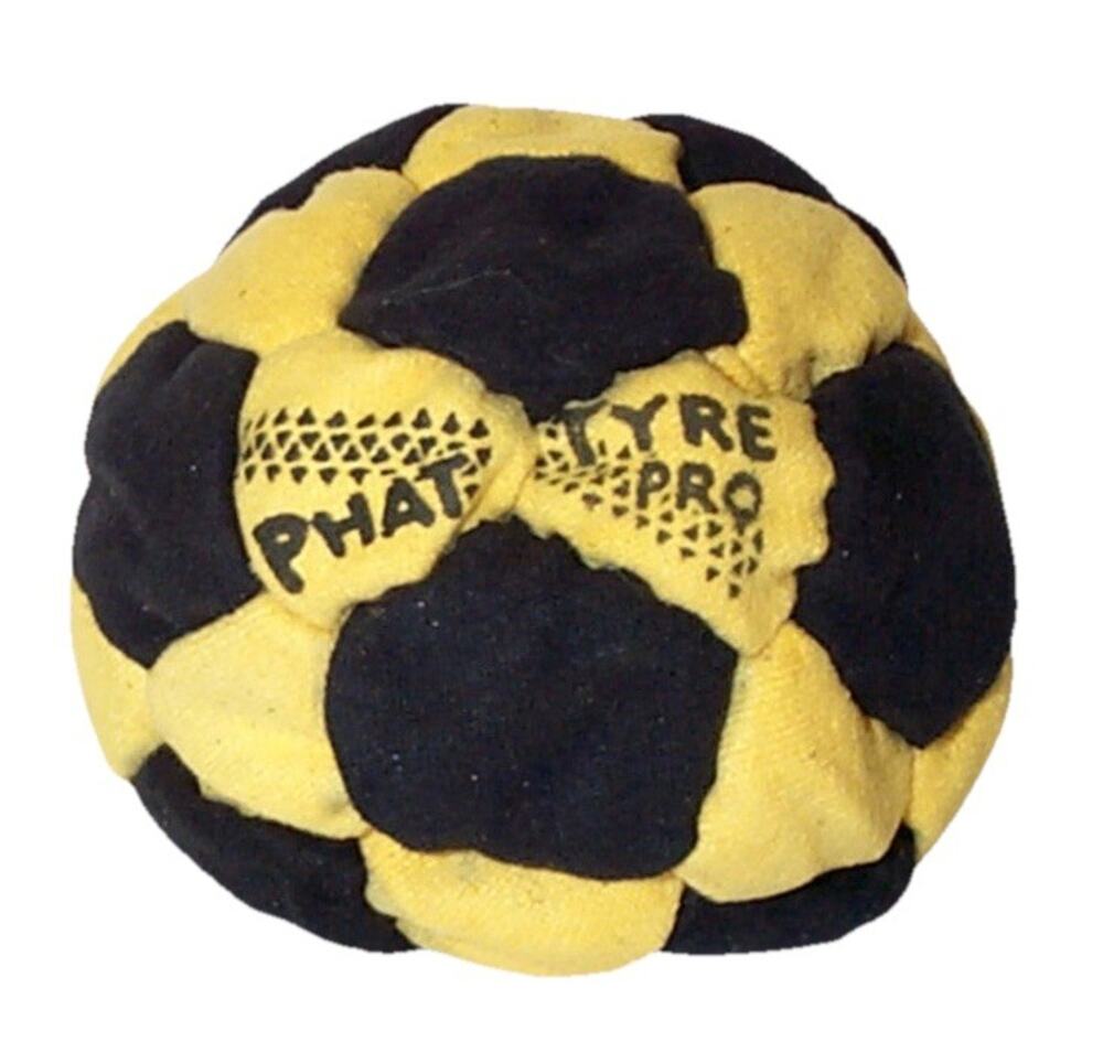 🔥World Footbag Phat Tyre Pro Footbag Hacky Sack BLACK/YELLOW BNWT🔥